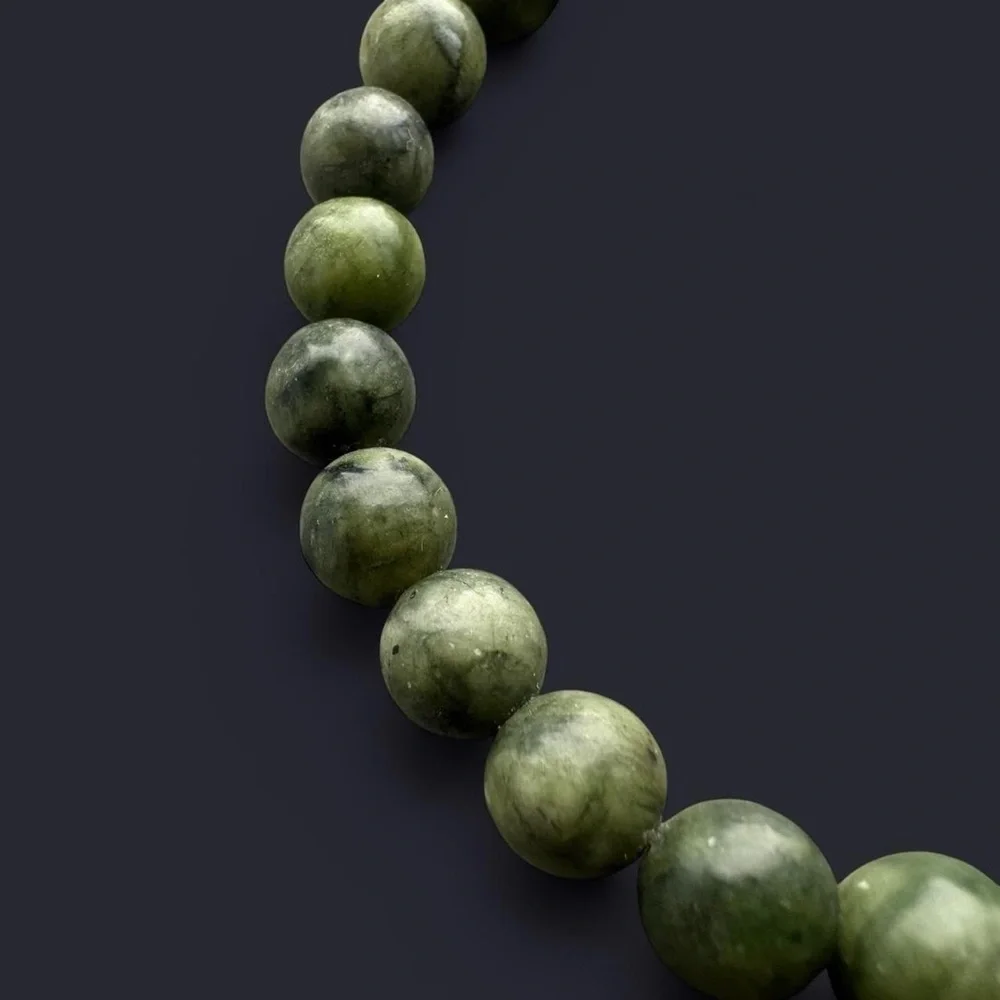 Serpentine Gemstone Bead Bracelet 8mm